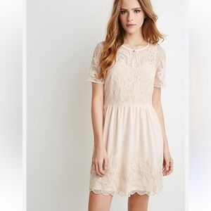 Forever 21 Cream Floral Mini Dress
